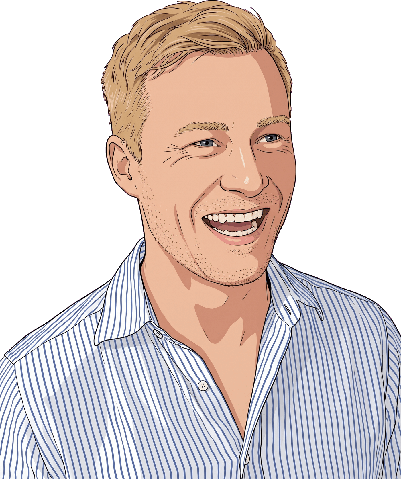 Josh Richards, founder of Scoreify, drawn in the site's illustration style